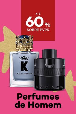 Perfumes para Homem com destaque promocional de até 60% sobre preço de Venda ao Público Recomendado